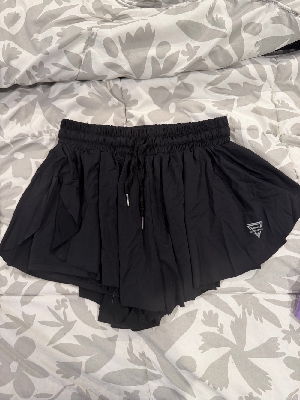 Black Athletic Skirt with Built-in Shorts